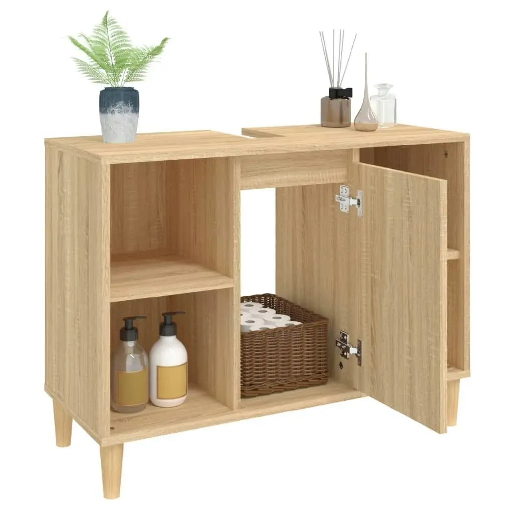 Sink Cabinet Sonoma Oak 80x33x60 cm Engineered Wood 821287