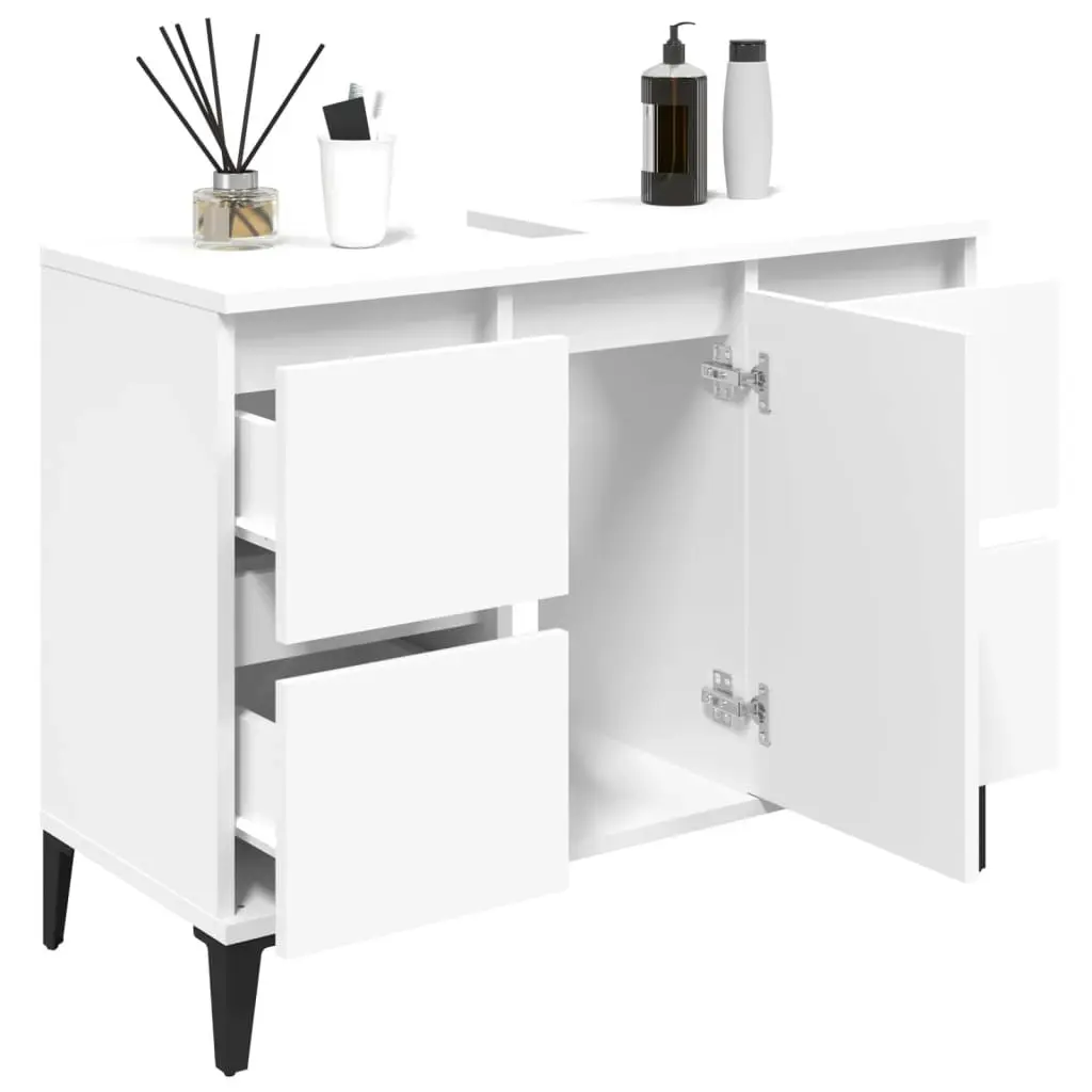 Sink Cabinet White 80x33x60 cm Engineered Wood 821276