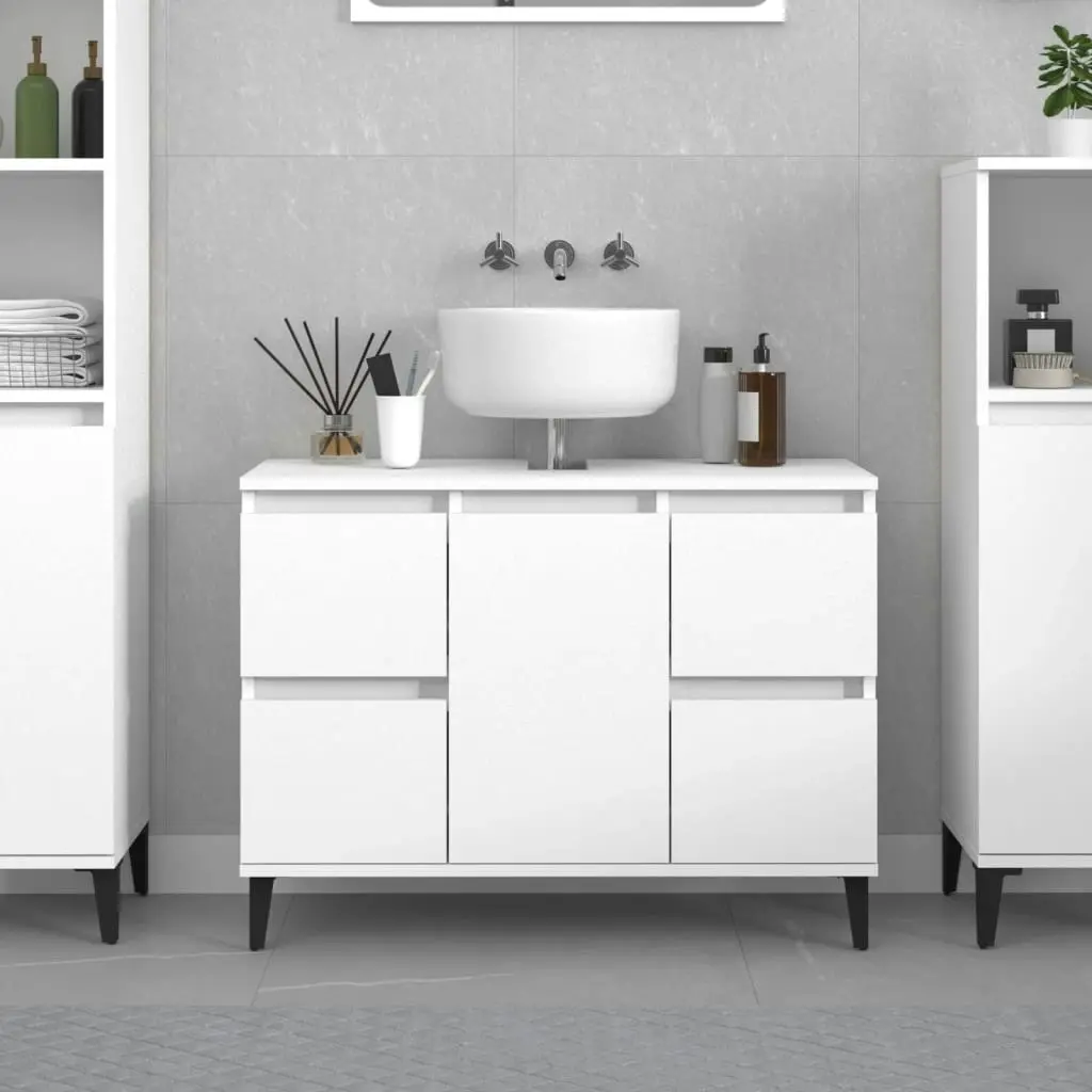 Sink Cabinet White 80x33x60 cm Engineered Wood 821276