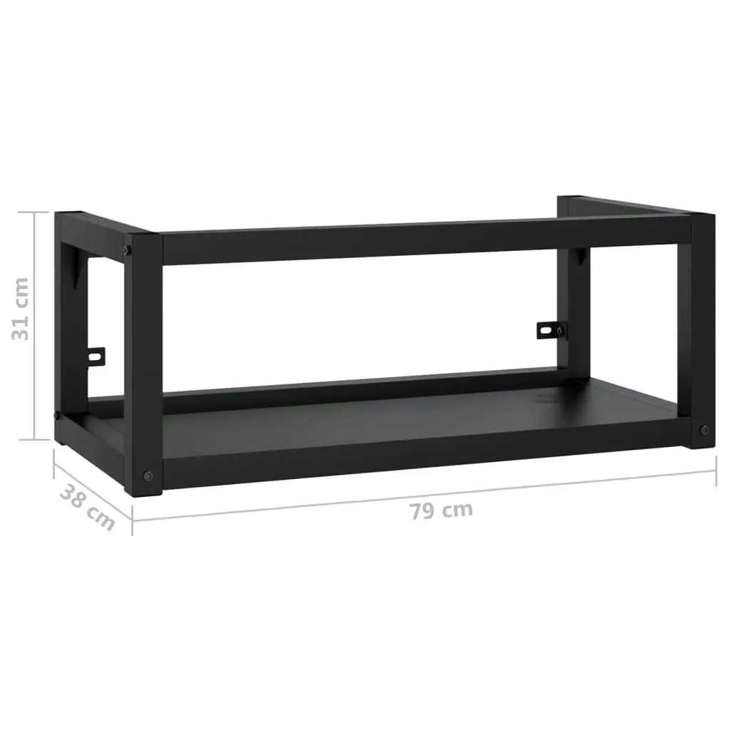 Wall-mounted Bathroom Washbasin Frame Black 79x38x31 cm Iron 338495