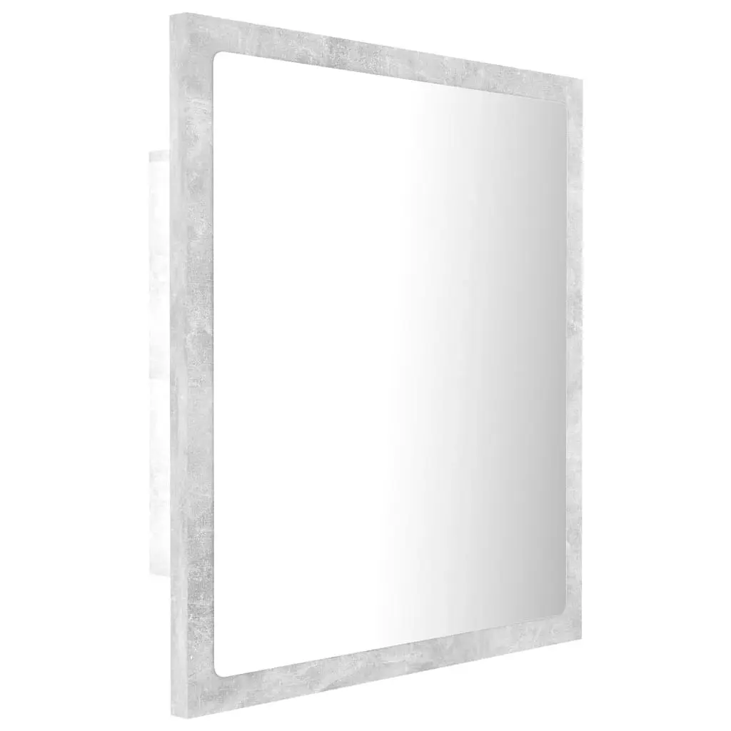 LED Bathroom Mirror Concrete Grey 40x8.5x37 cm Acrylic 804912