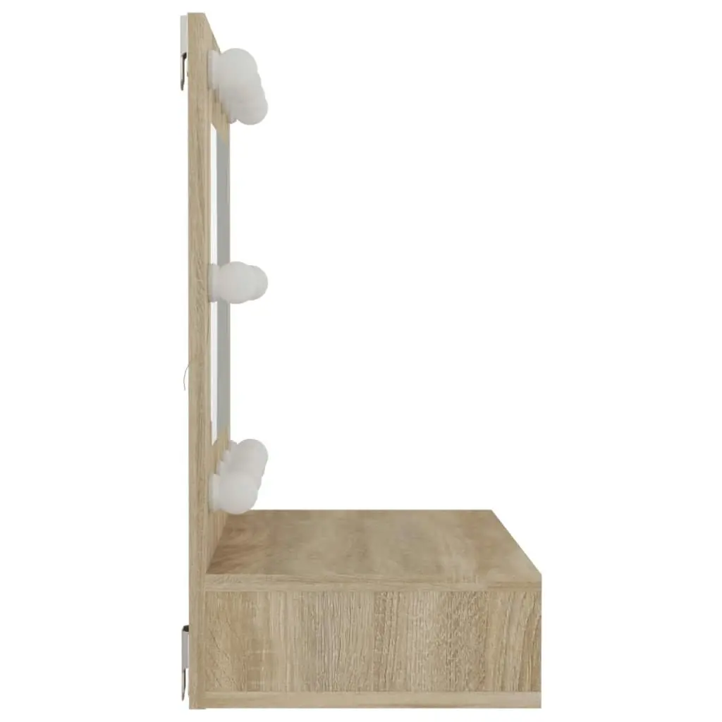 Mirror Cabinet with LED Sonoma Oak 60x31.5x62 cm 808885