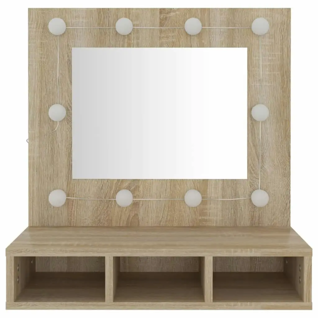 Mirror Cabinet with LED Sonoma Oak 60x31.5x62 cm 808885