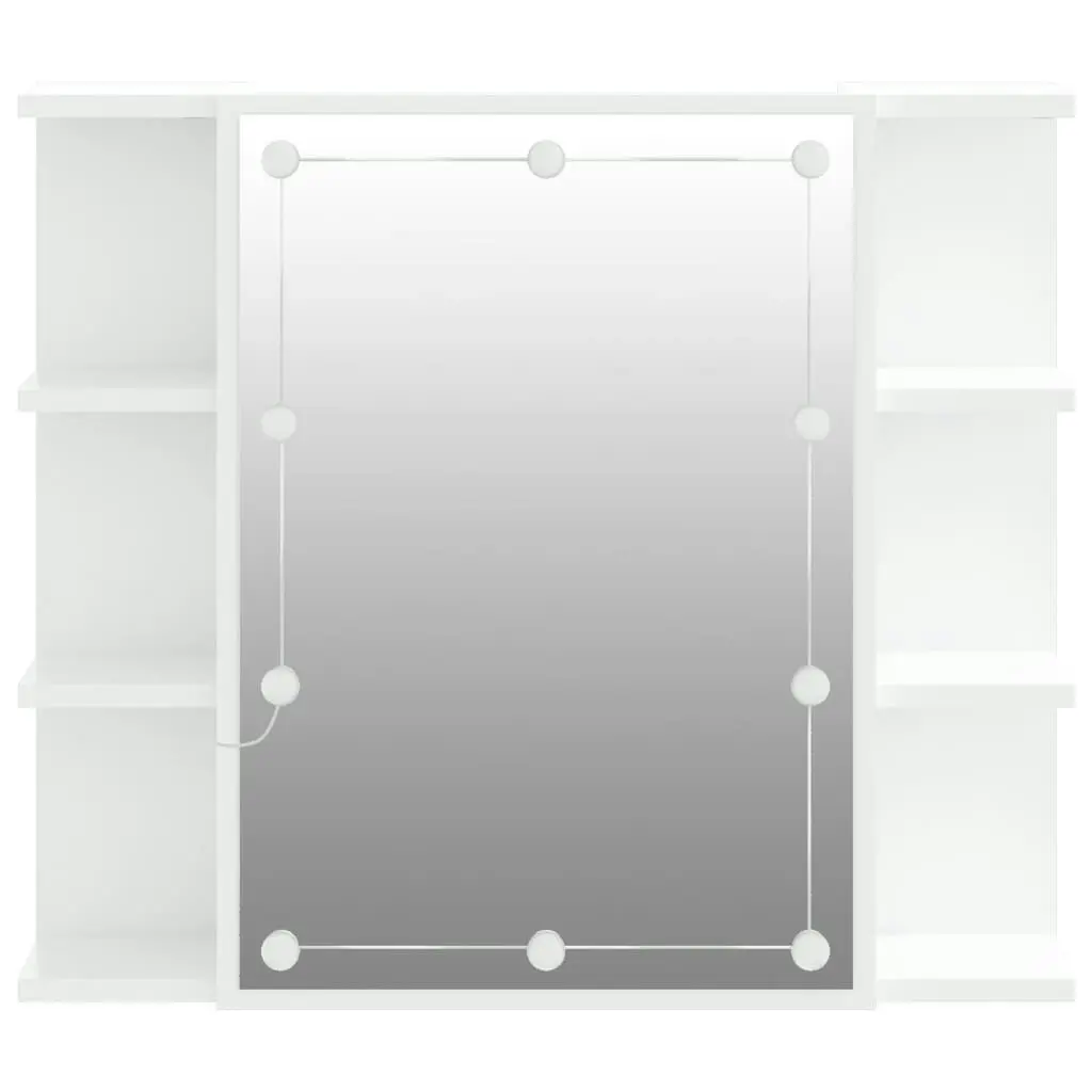 Mirror Cabinet with LED White 70x16.5x60 cm 808873