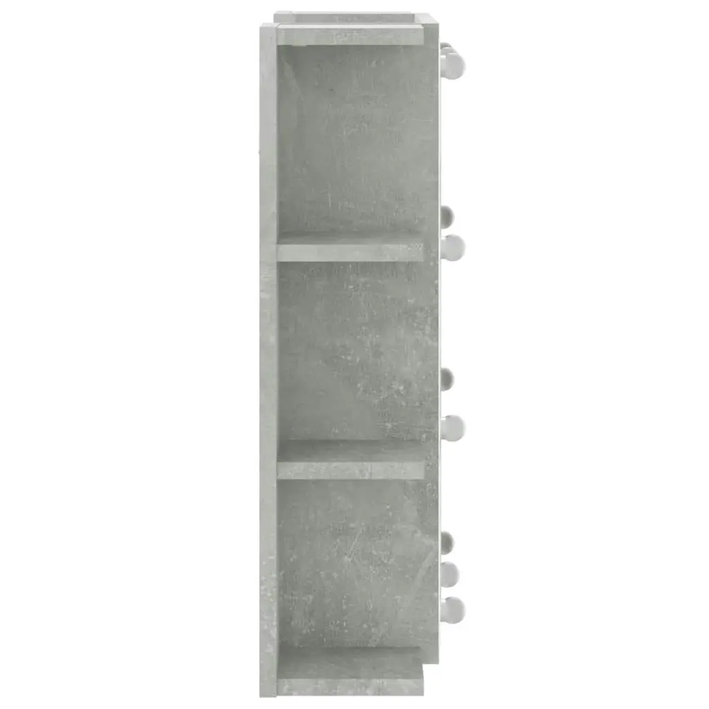 Mirror Cabinet with LED Concrete Grey 70x16.5x60 cm 808877