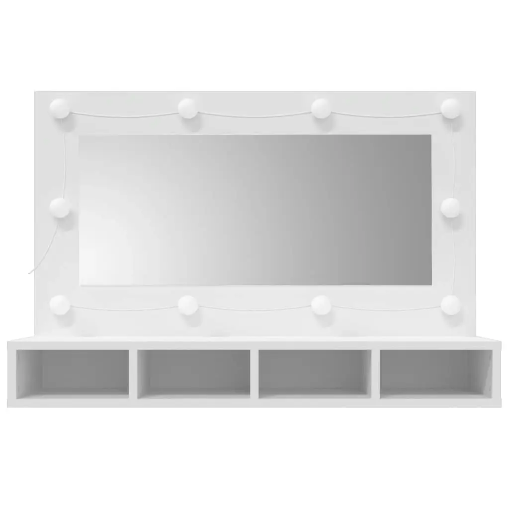 Mirror Cabinet with LED White 90x31.5x62 cm 808891