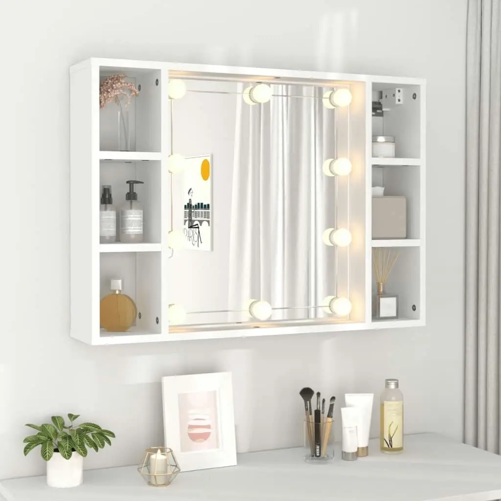 Mirror Cabinet with LED White 76x15x55 cm 808855