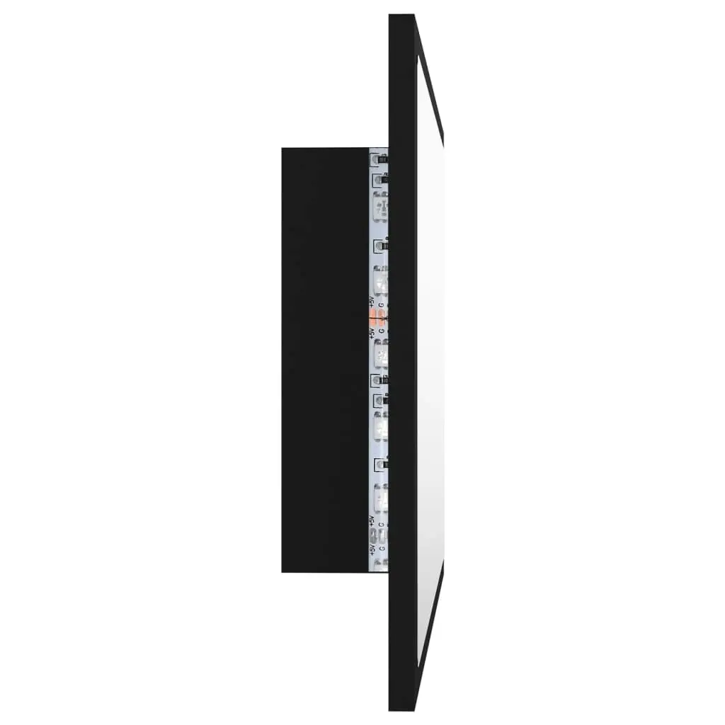 LED Bathroom Mirror Black 60x8.5x37 cm Acrylic 804917