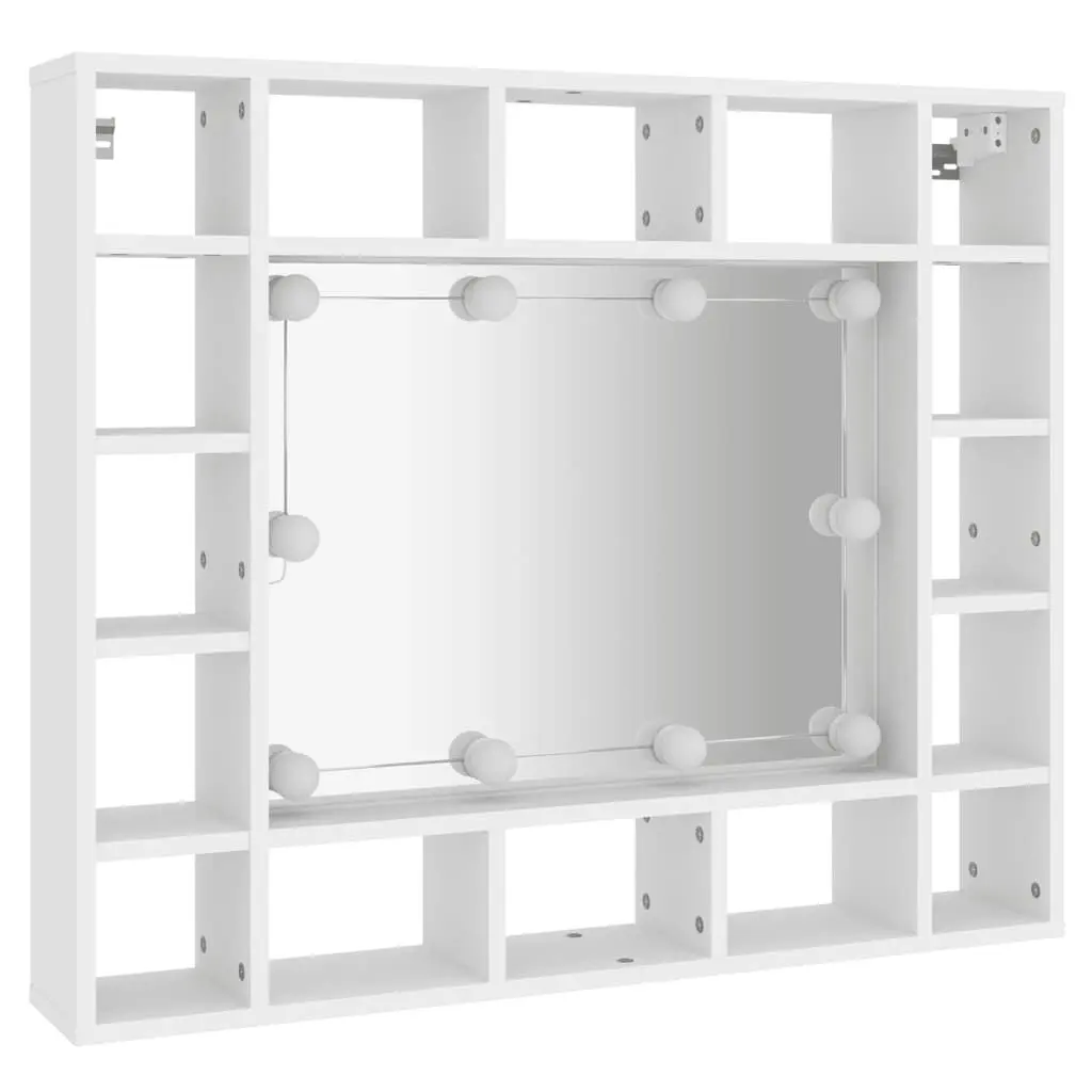 Mirror Cabinet with LED White 91x15x76.5 cm 808864