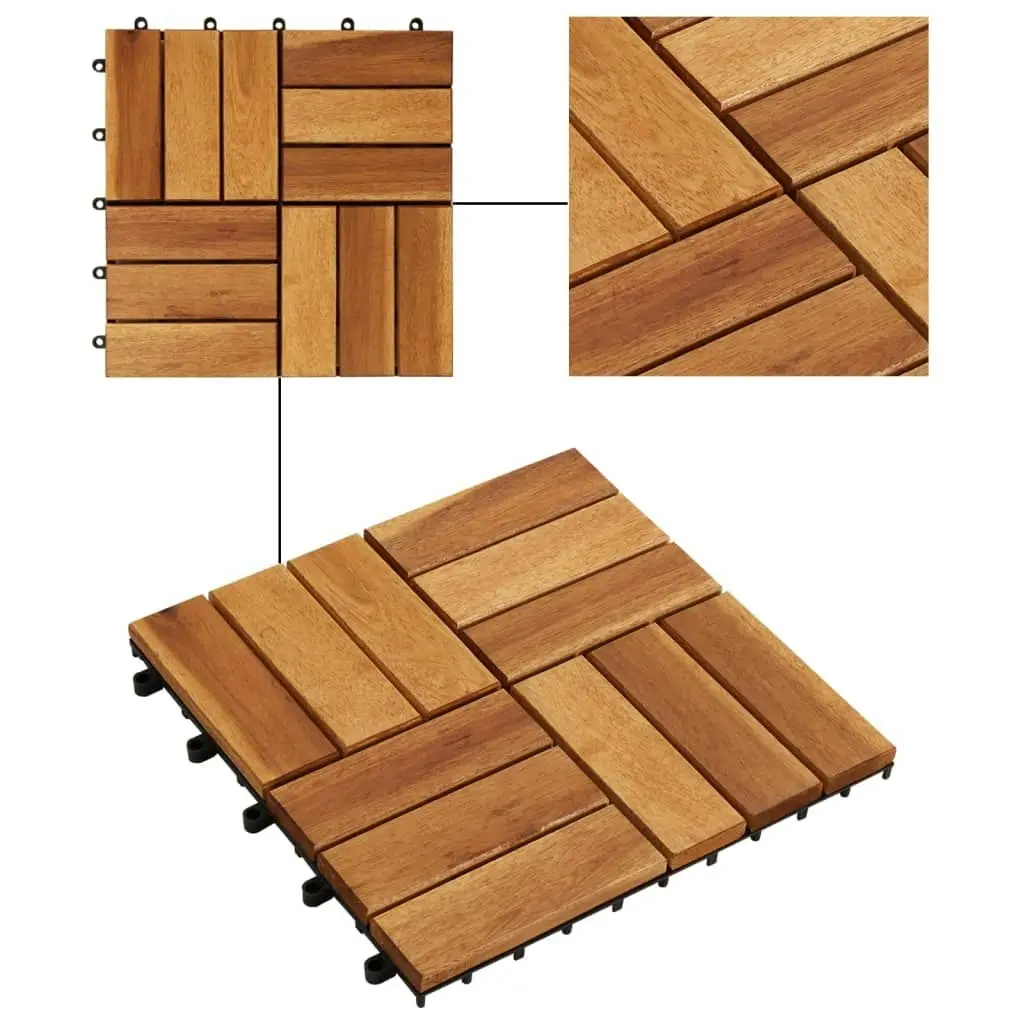 10 pcs Acacia Decking Tiles 30 x 30 cm 41585