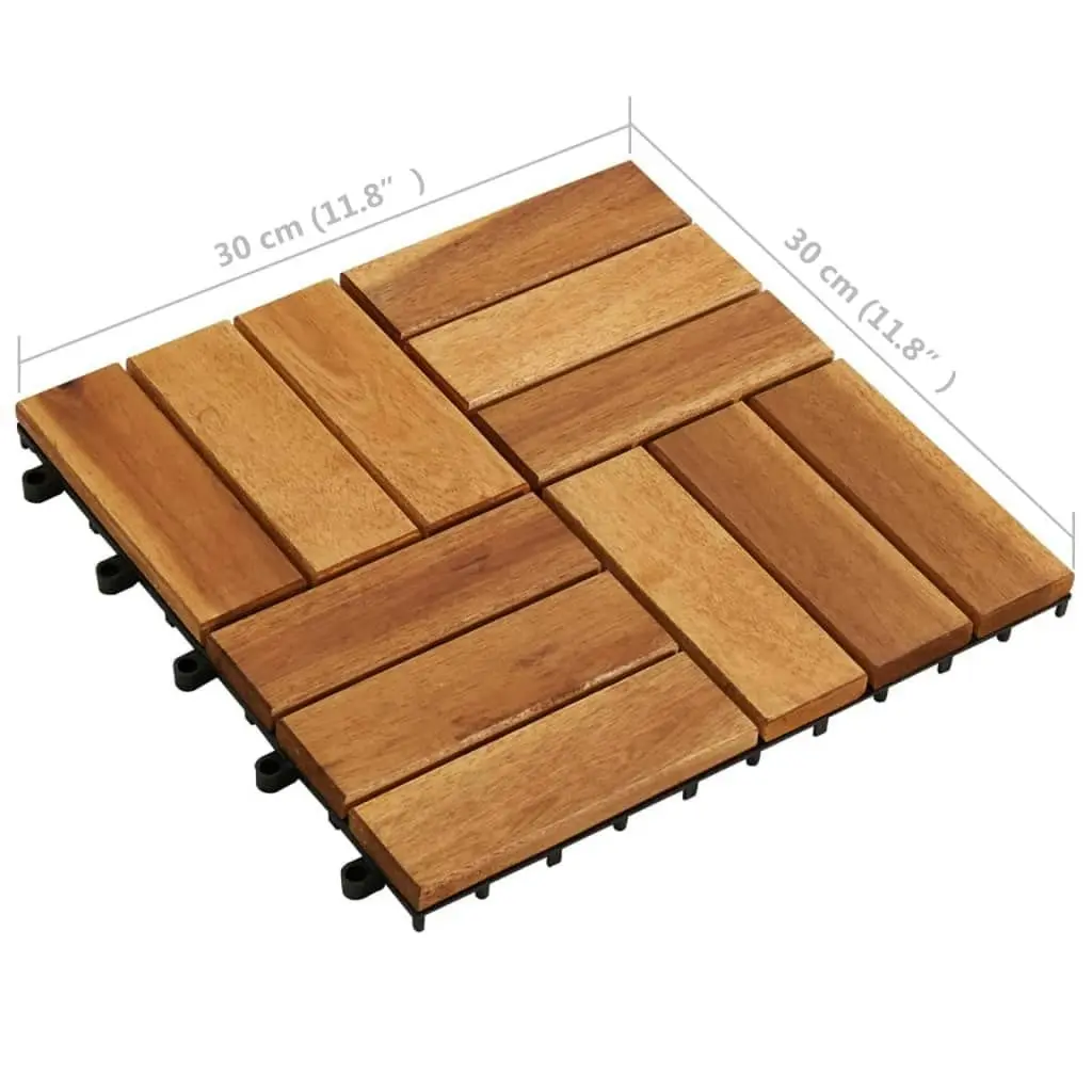 10 pcs Acacia Decking Tiles 30 x 30 cm 41585