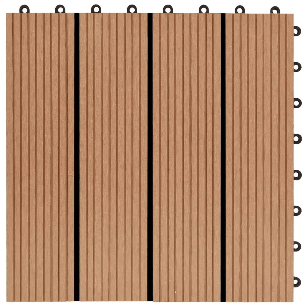 11 pcs Decking Tiles WPC 30x30 cm 1 sqm Teak Colour 45024