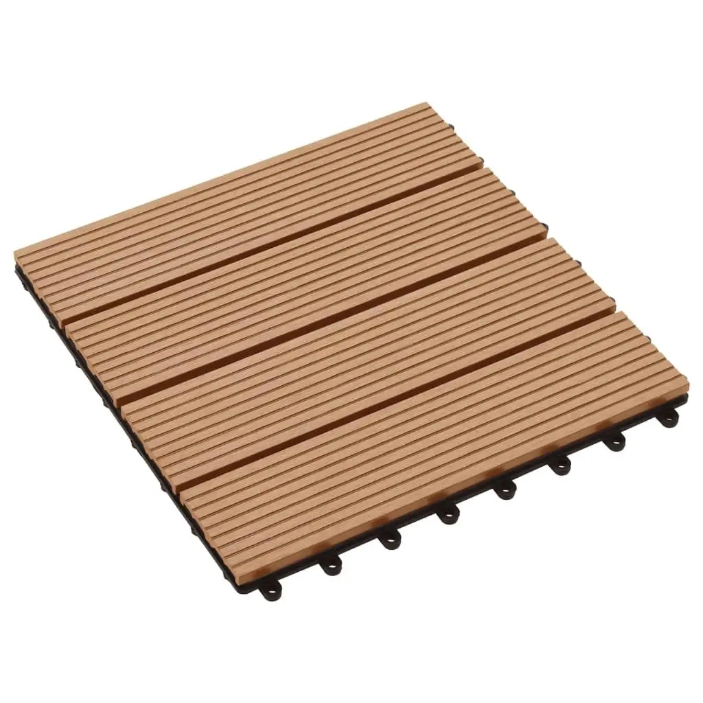 11 pcs Decking Tiles WPC 30x30 cm 1 sqm Teak Colour 45024