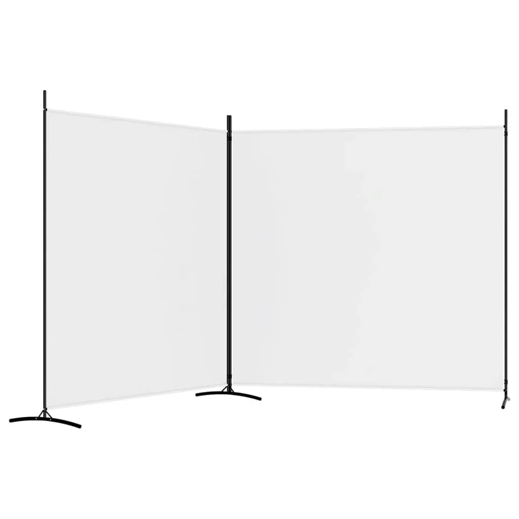 2-Panel Room Divider White 348x180 cm Fabric 350274