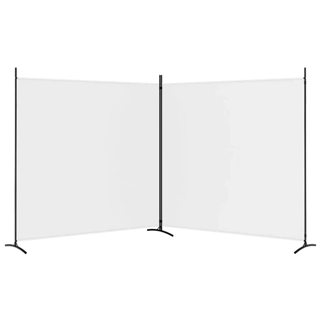 2-Panel Room Divider White 348x180 cm Fabric 350274