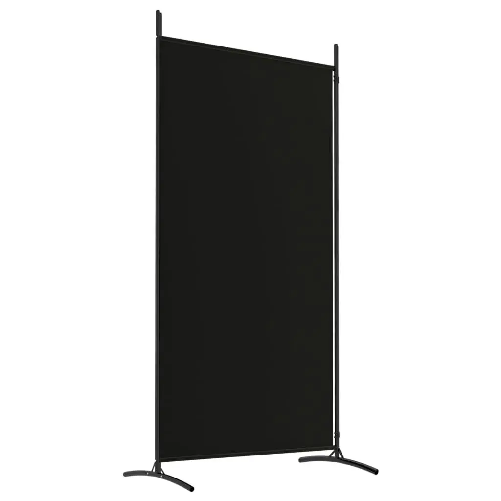 2-Panel Room Divider Black 175x180 cm Fabric 350261