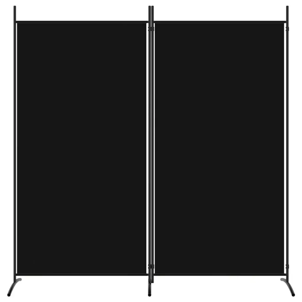 2-Panel Room Divider Black 175x180 cm Fabric 350261