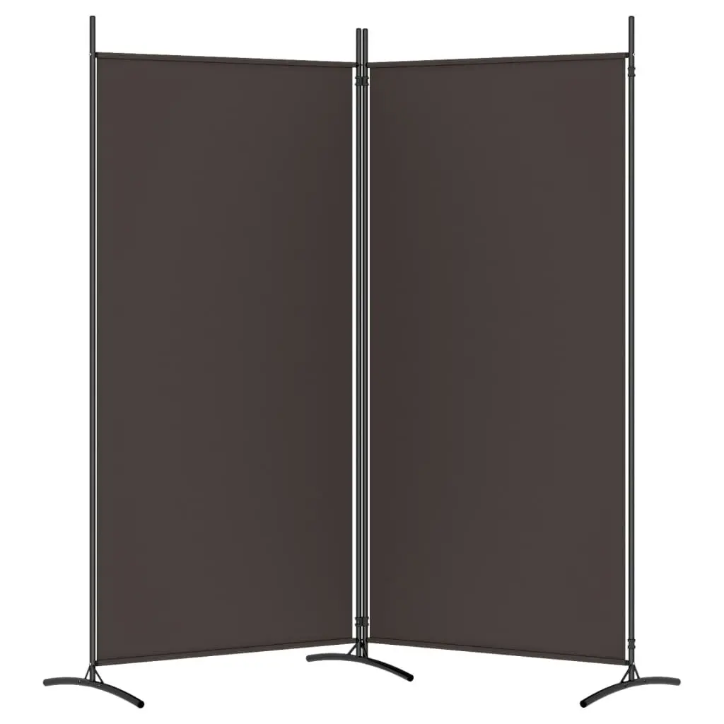 2-Panel Room Divider Brown 175x180 cm Fabric 350259