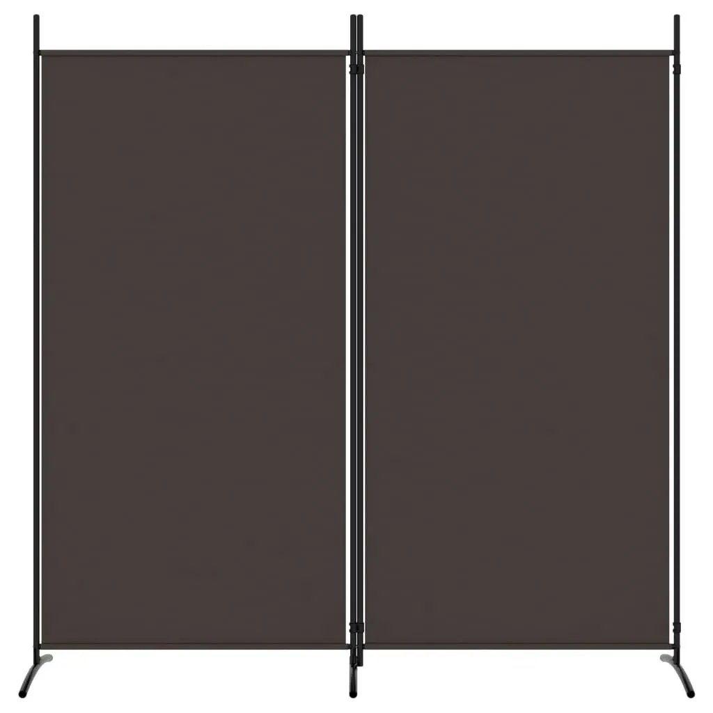 2-Panel Room Divider Brown 175x180 cm Fabric 350259