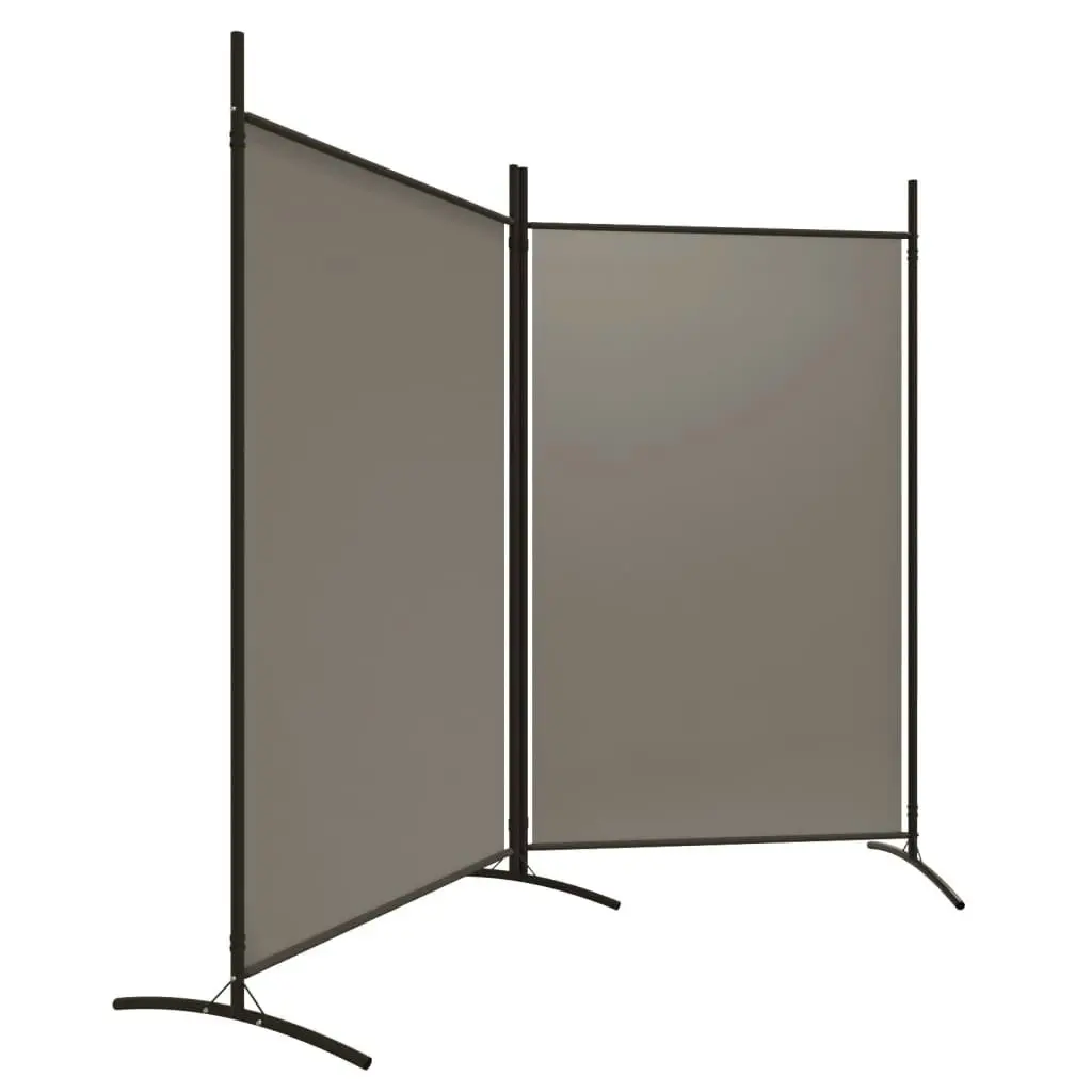 2-Panel Room Divider Anthracite 175x180 cm Fabric 350260