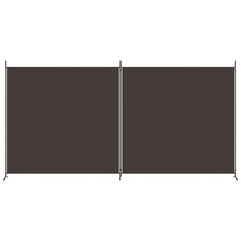 2-Panel Room Divider Brown 348x180 cm Fabric 350275