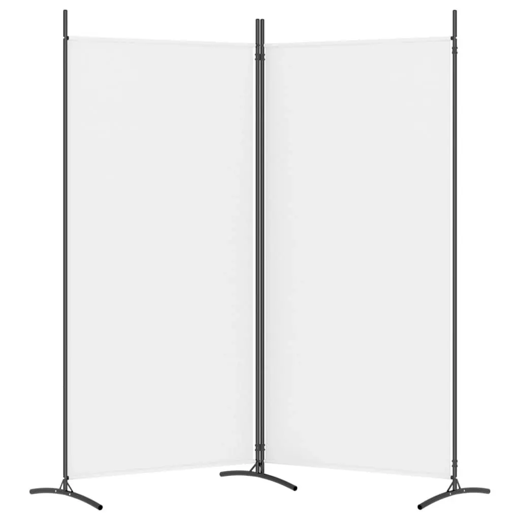 2-Panel Room Divider White 175x180 cm Fabric 350258