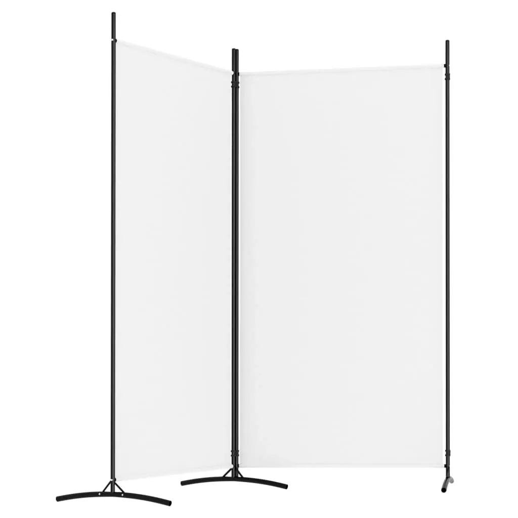 2-Panel Room Divider White 175x180 cm Fabric 350258