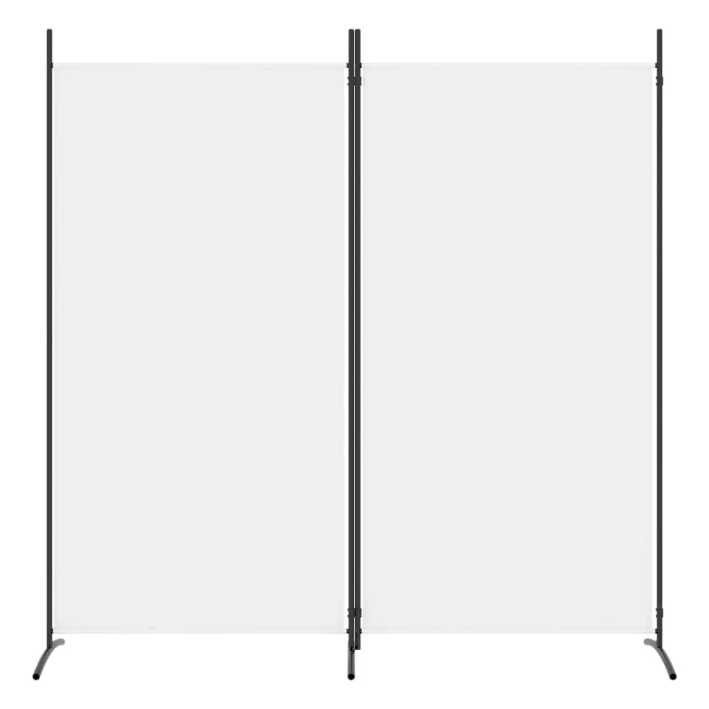 2-Panel Room Divider White 175x180 cm Fabric 350258