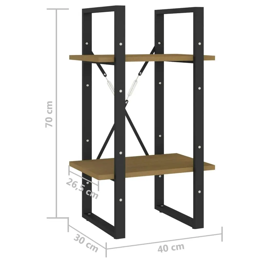 2-Tier Book Cabinet 40x30x70 cm Solid Pine Wood 806415