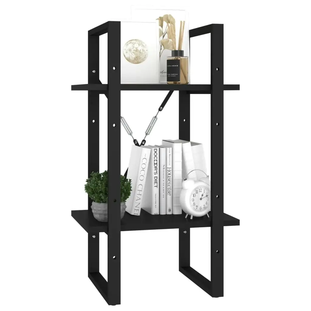 2-Tier Book Cabinet Black 40x30x70 cm Engineered Wood 806408