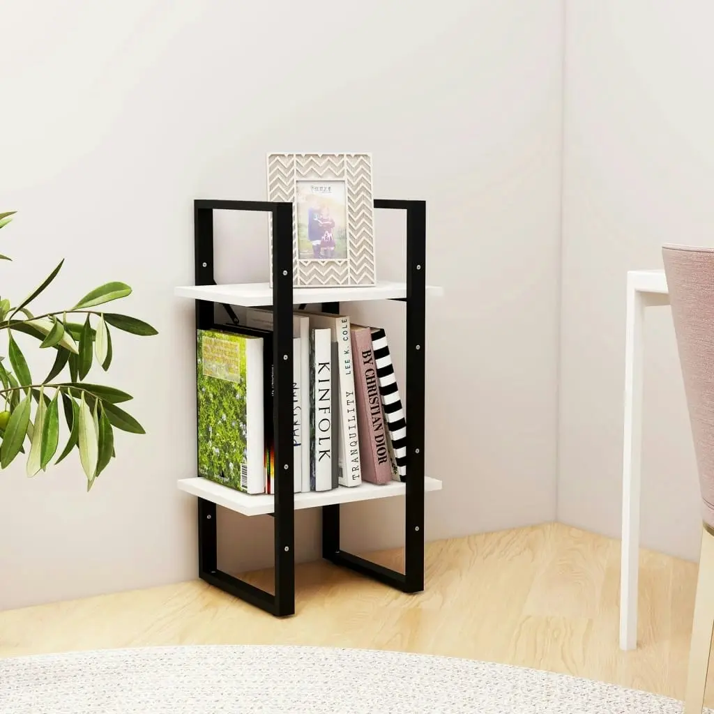 2-Tier Book Cabinet White 40x30x70 cm Solid Pine Wood 806413