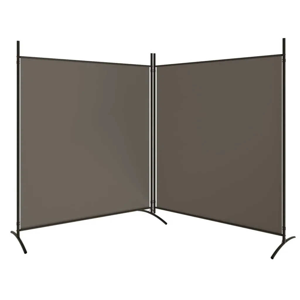 2-Panel Room Divider Anthracite 348x180 cm Fabric 350276