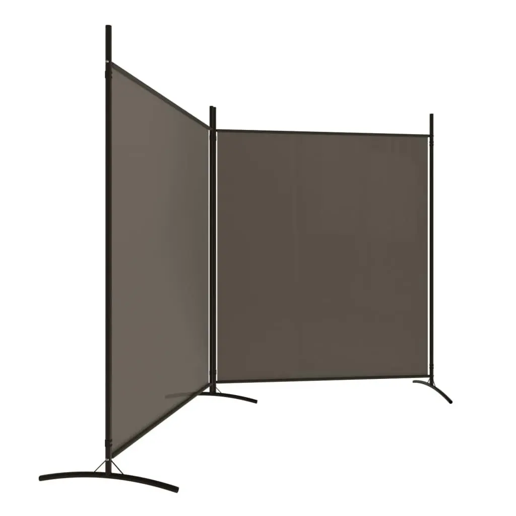 2-Panel Room Divider Anthracite 348x180 cm Fabric 350276