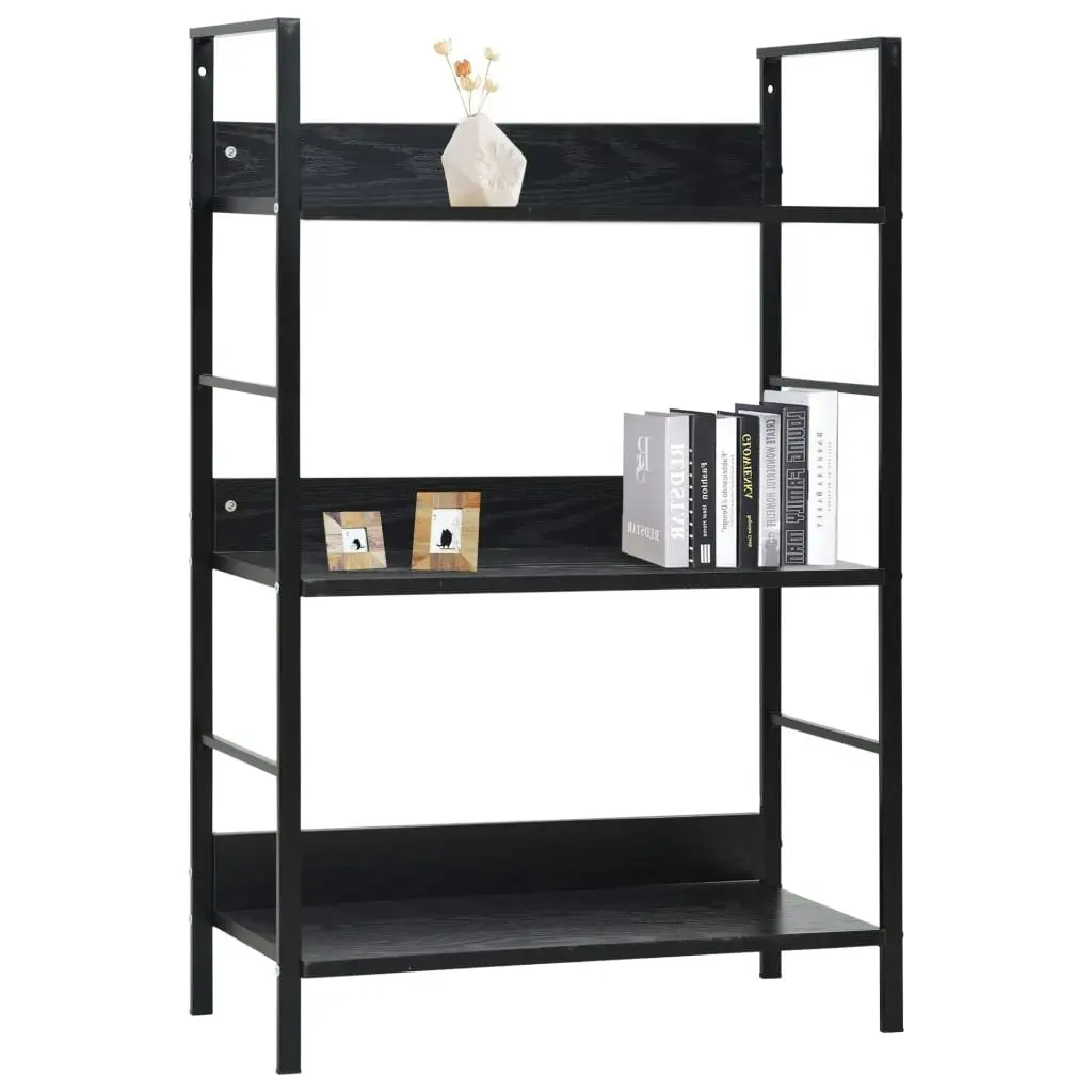 3-Layer Book Shelf Black 60x27.6x90.5 cm Engineered Wood 288218