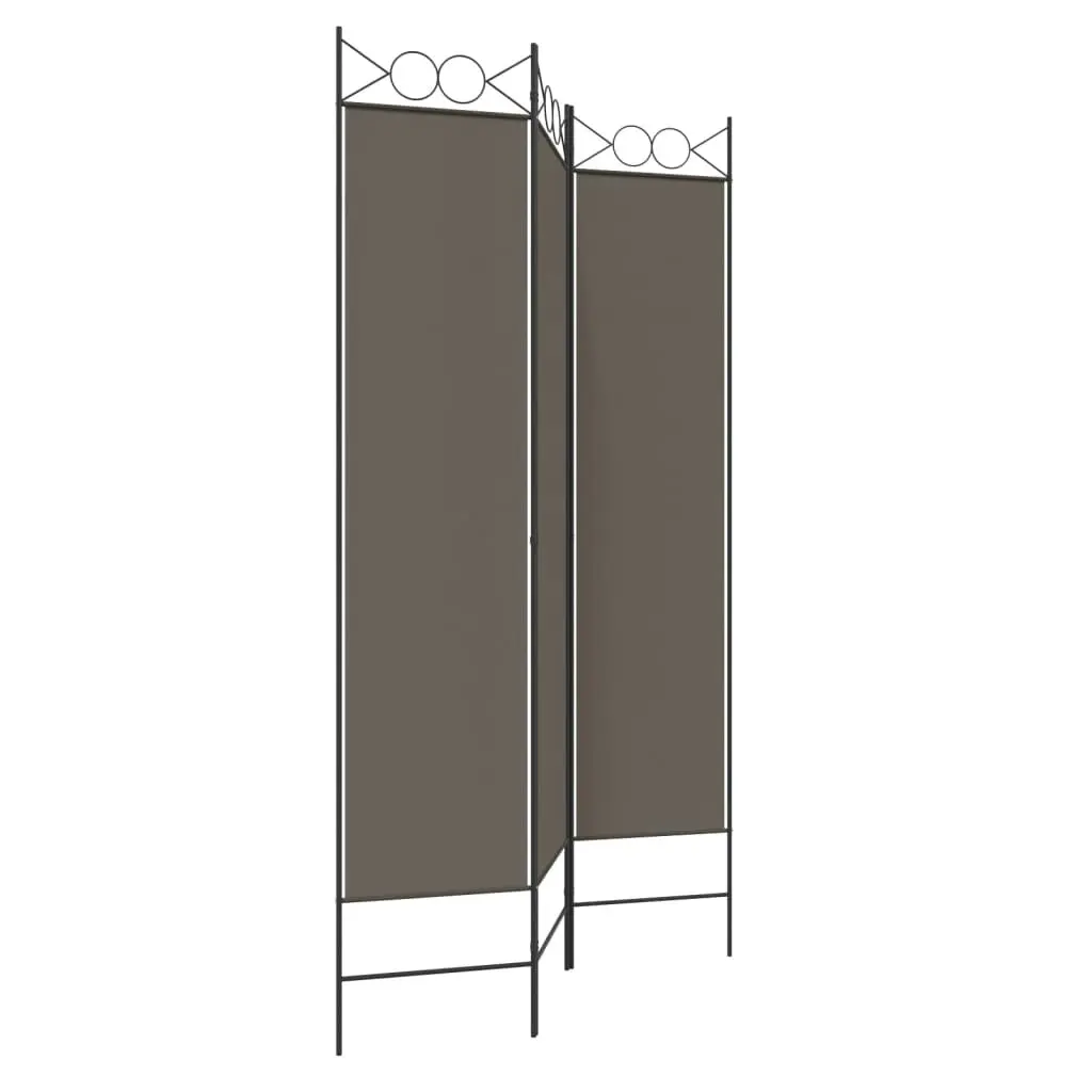 3-Panel Room Divider Anthracite 120x200 cm Fabric 350148