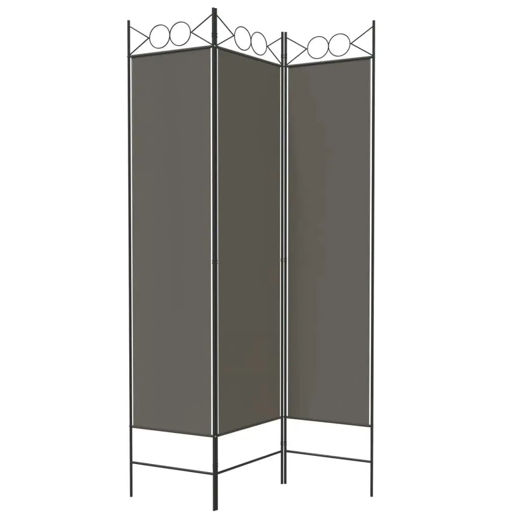 3-Panel Room Divider Anthracite 120x200 cm Fabric 350148