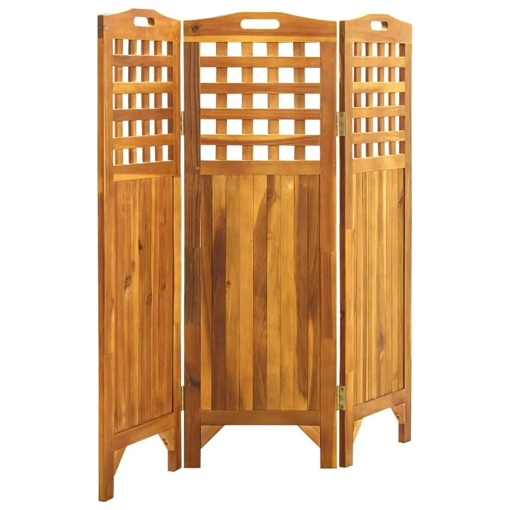 3-Panel Room Divider 121x2x120 cm Solid Acacia Wood 311877