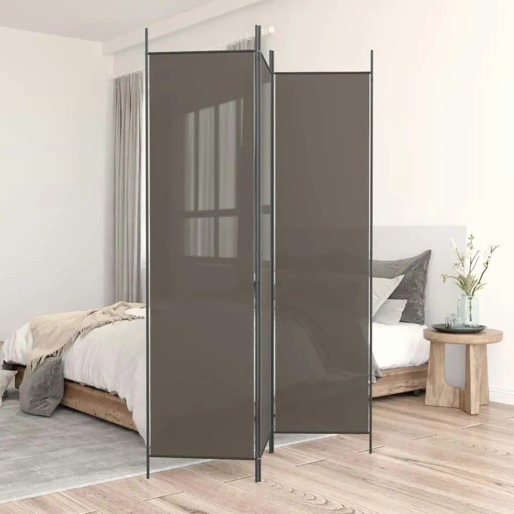 3-Panel Room Divider Anthracite 150x200 cm Fabric 350180