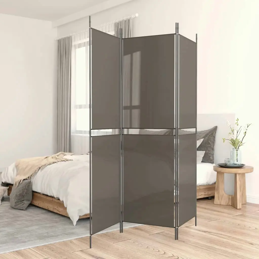 3-Panel Room Divider Anthracite 150x200 cm Fabric 350228