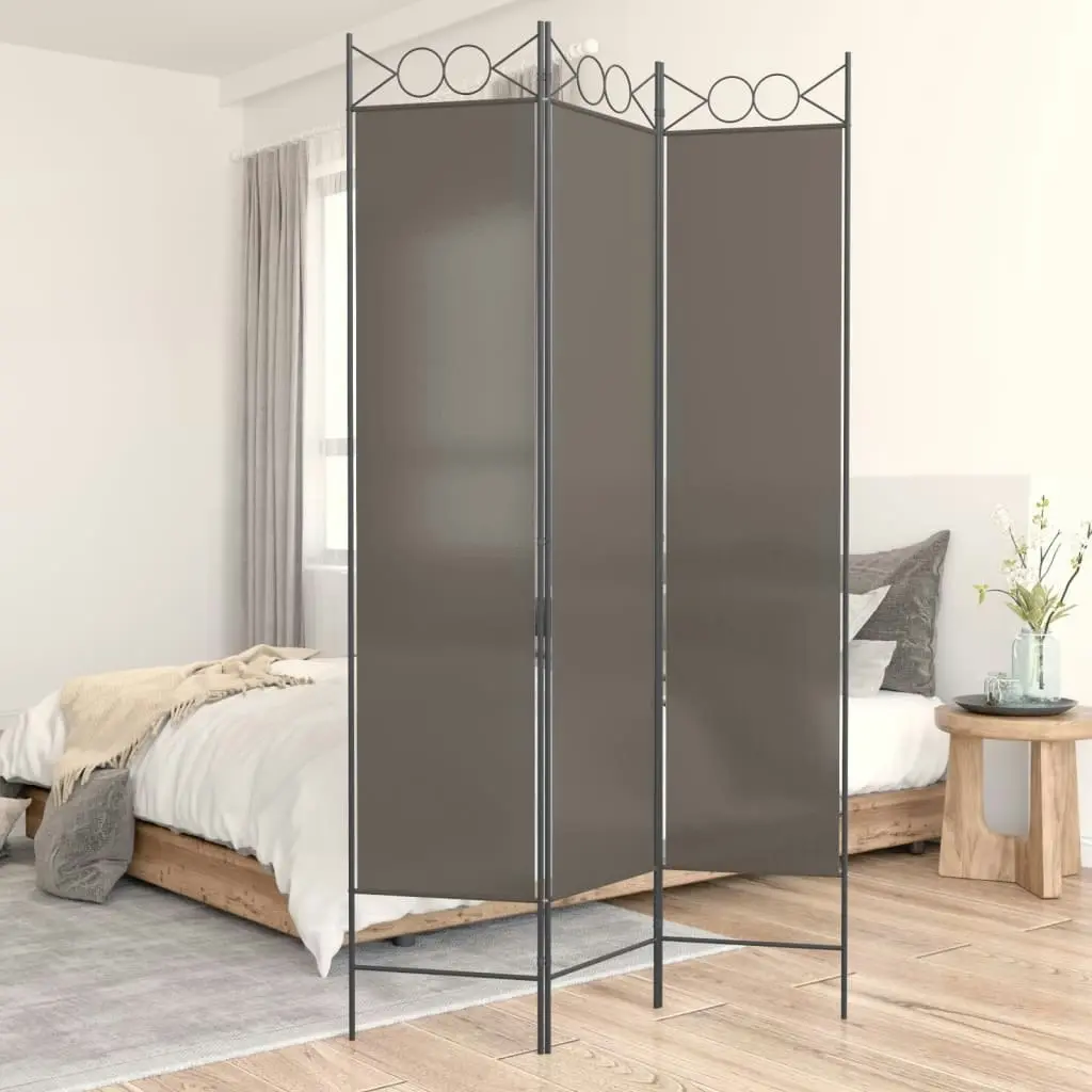 3-Panel Room Divider Anthracite 120x220 cm Fabric 350164