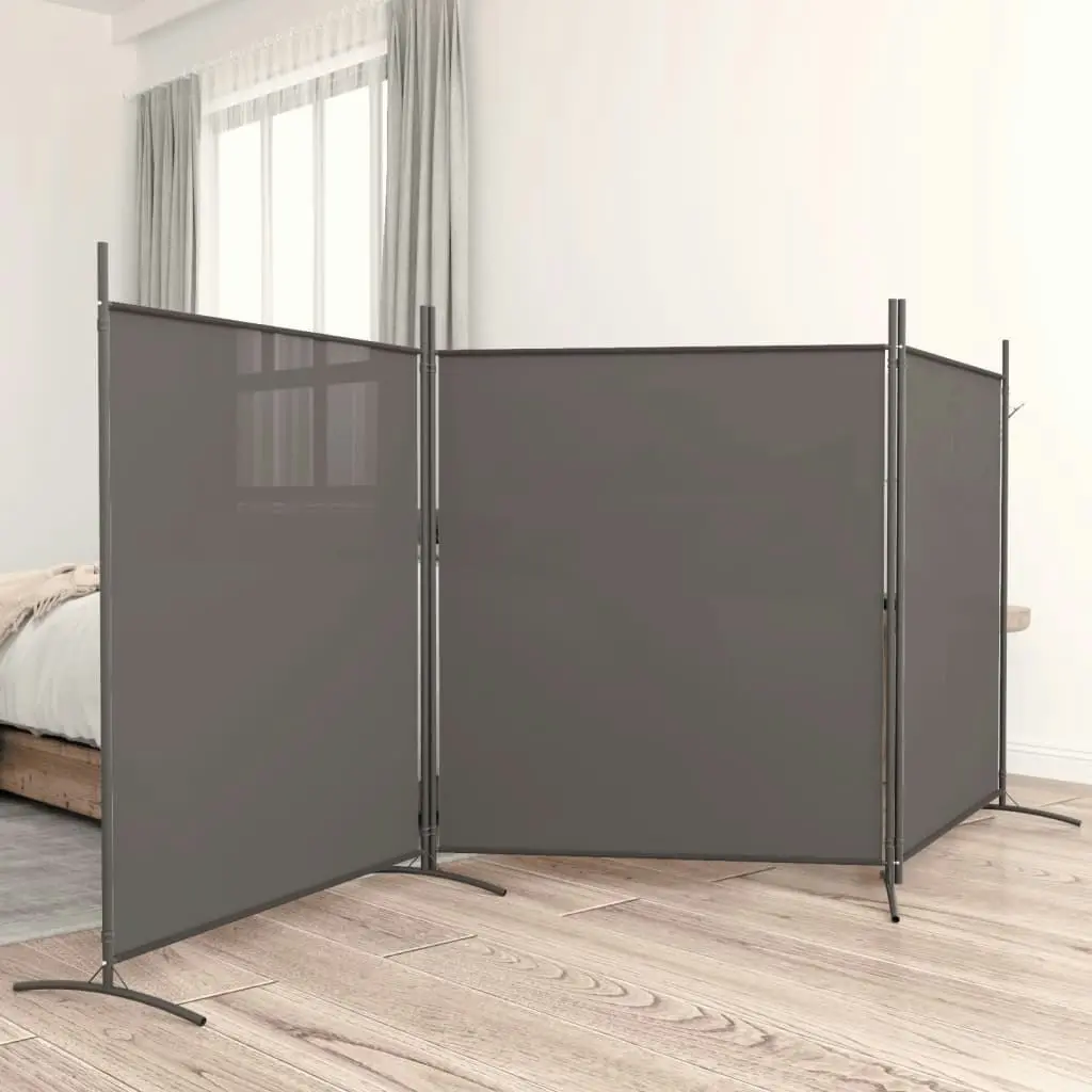 3-Panel Room Divider Anthracite 525x180 cm Fabric 350280