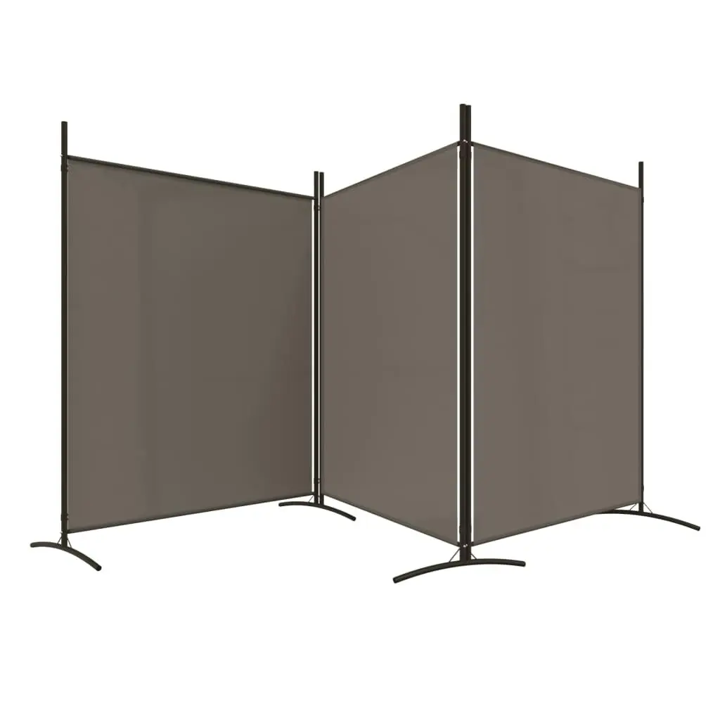 3-Panel Room Divider Anthracite 525x180 cm Fabric 350280