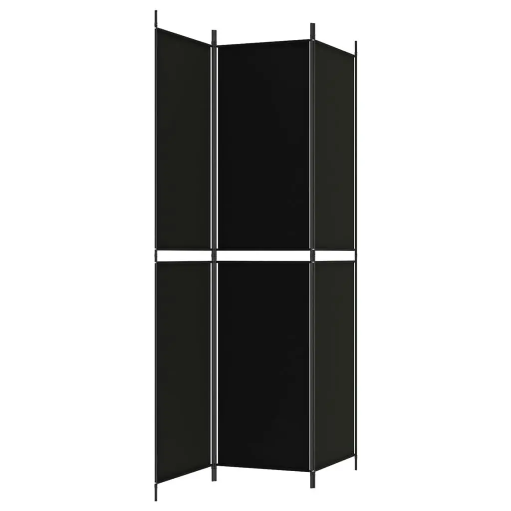 3-Panel Room Divider Black 150x220 cm Fabric 350245