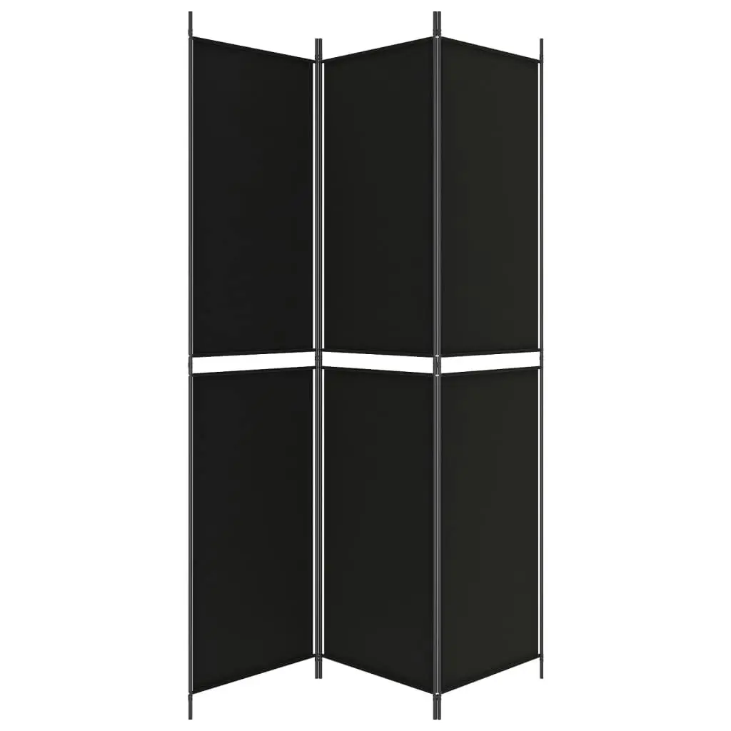 3-Panel Room Divider Black 150x220 cm Fabric 350245