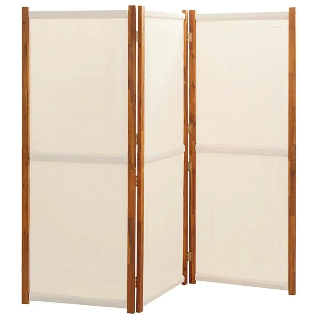 3-Panel Room Divider Cream White 210x180 cm 319183