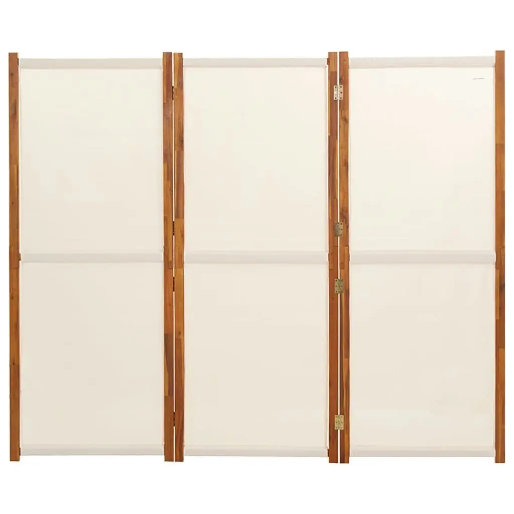 3-Panel Room Divider Cream White 210x180 cm 319183