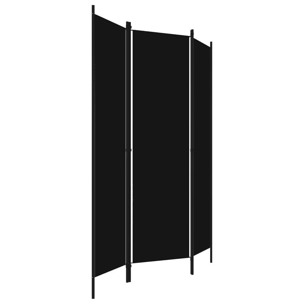 3-Panel Room Divider Black 150x180 cm 320718