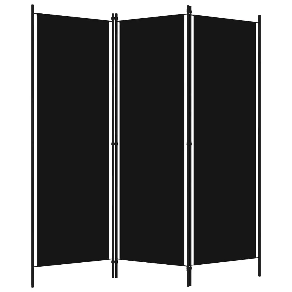 3-Panel Room Divider Black 150x180 cm 320718