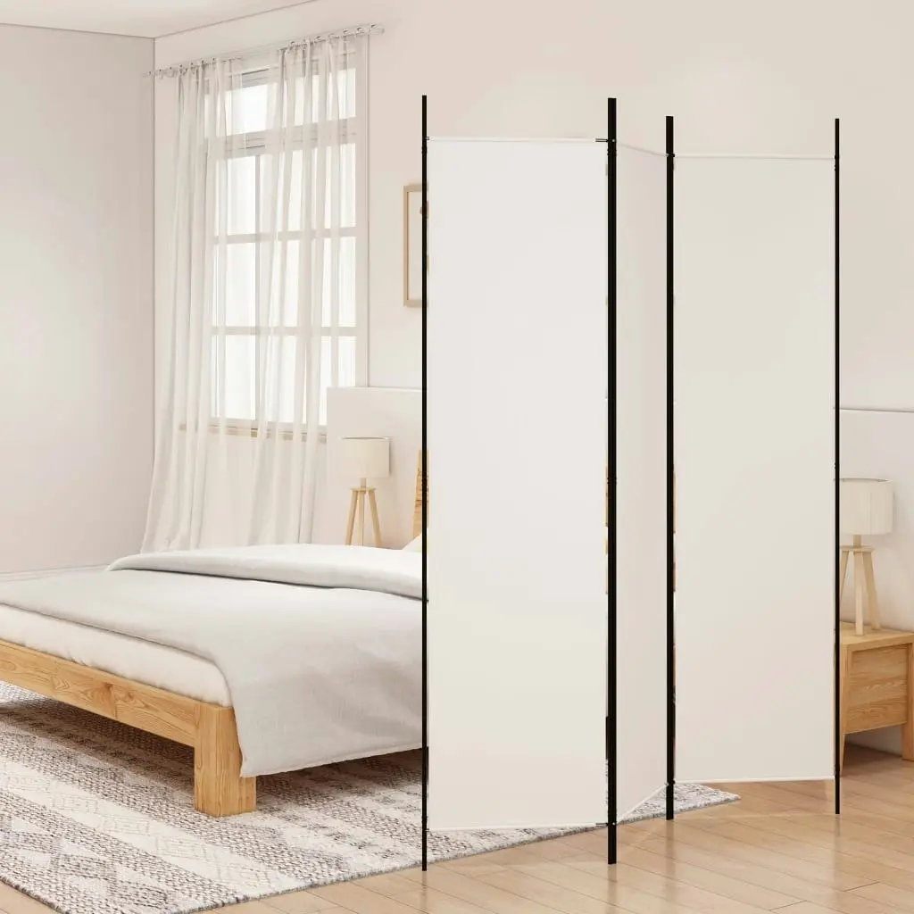 3-Panel Room Divider White 150x200 cm Fabric 350178