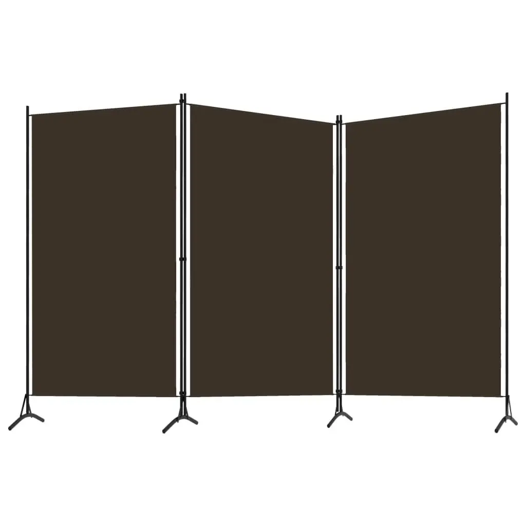 3-Panel Room Divider Brown 260x180 cm Fabric 320732